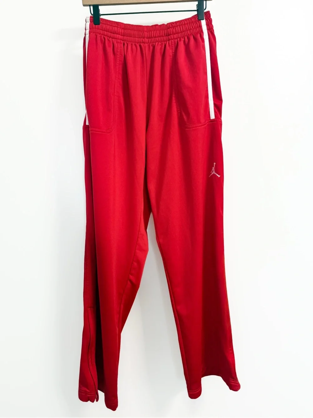 Jordan Jumpman Warm Up Pants Red White Ankle Zip Basketball Size L